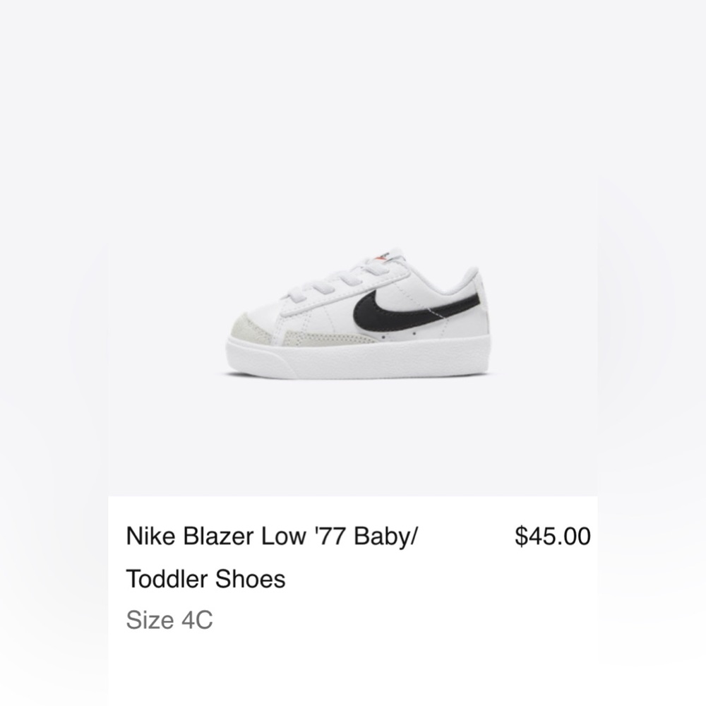Nike Blazer Low '77 Baby size 4C